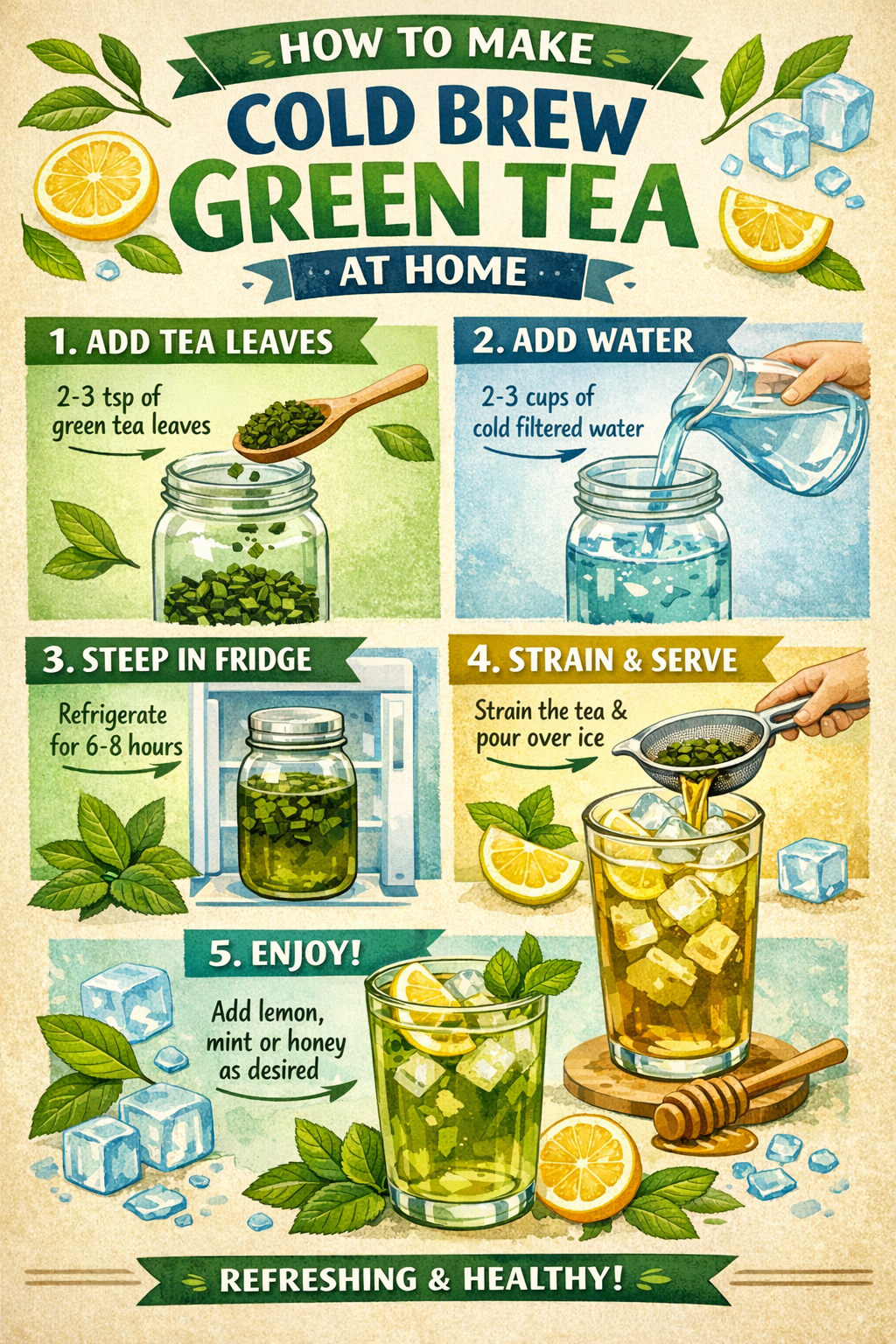 How To Make Cold Brew Green Tea At Home