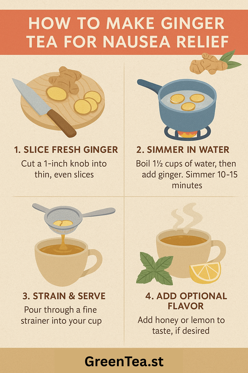How to Make Ginger Tea for Nausea Relief