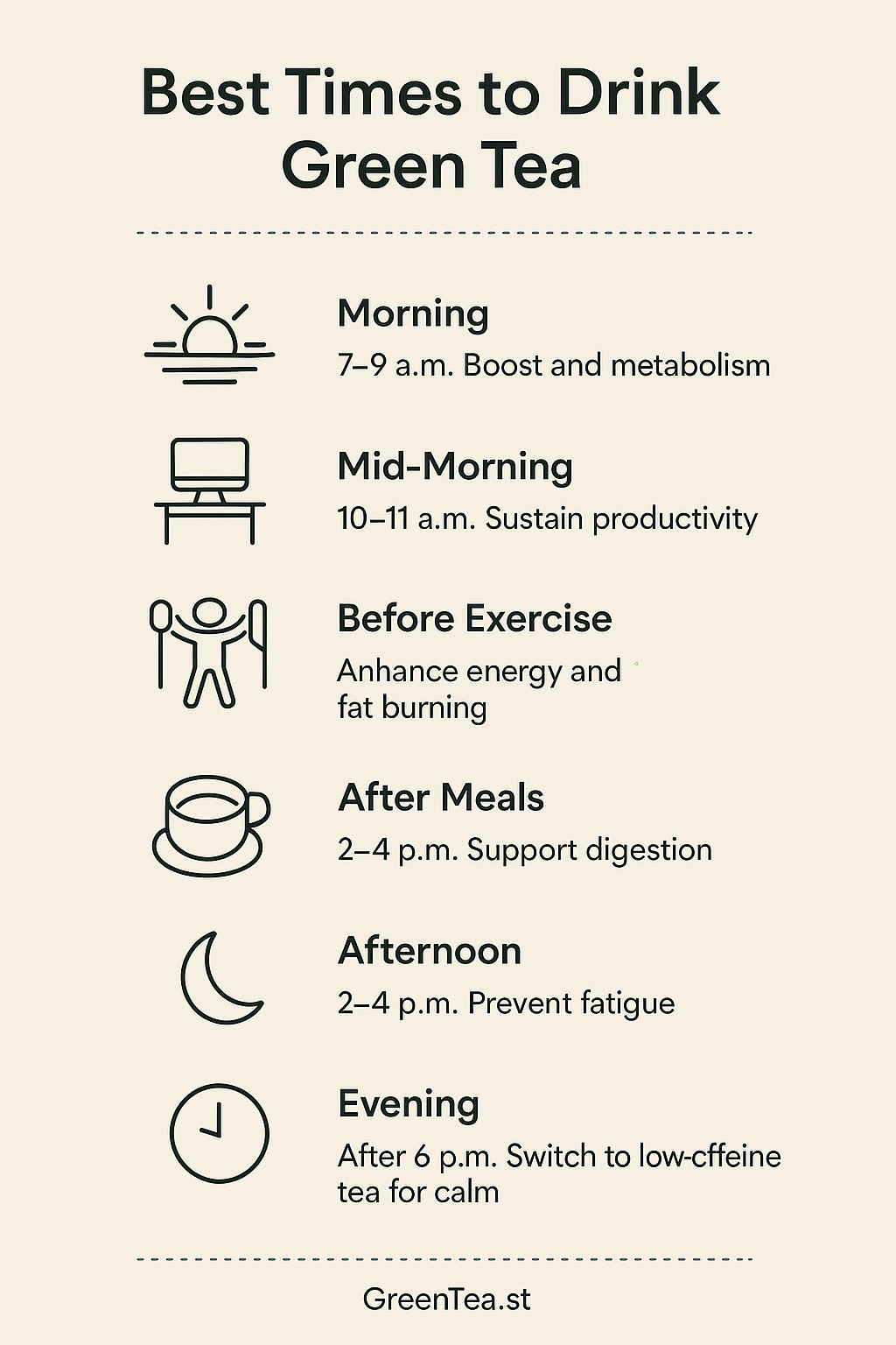 Best Times to Drink Green Tea
